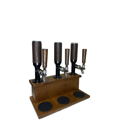 Triple poignée en bois - Tour à whisky