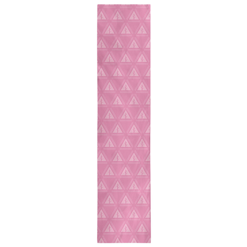 Chemin de table d’arbre minimaliste classic Barbra, 16 po x 90 po, Rose foncé / blanc