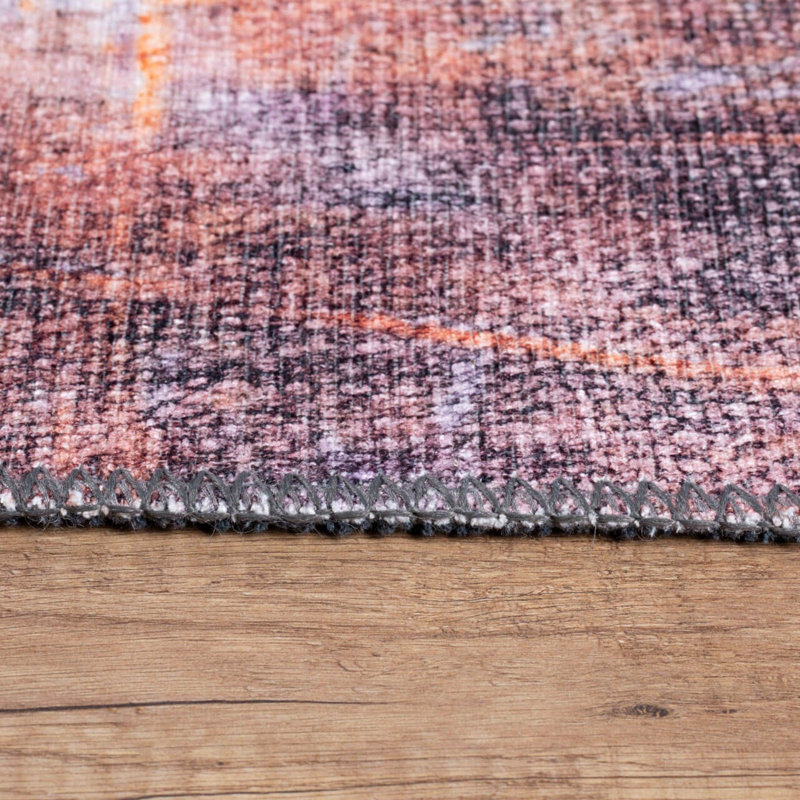 Premium Machine Washable Carpet, 4.6 x 6.2 Feet, 100% Polyester, 1850 g/m² | Pile Height: 0.2 Inches | Eco-Friendly Recycled Poly Cotton Underside | Perfect for Living Room, Bedroom, and High-Traffic Areas