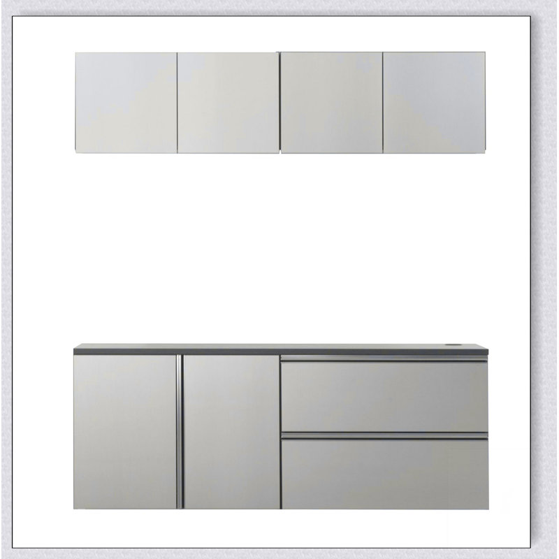 Ensemble d'armoires de garage gris métallique L de 64 po x H 72 po x P 20 po Nova Series (5 pièces)