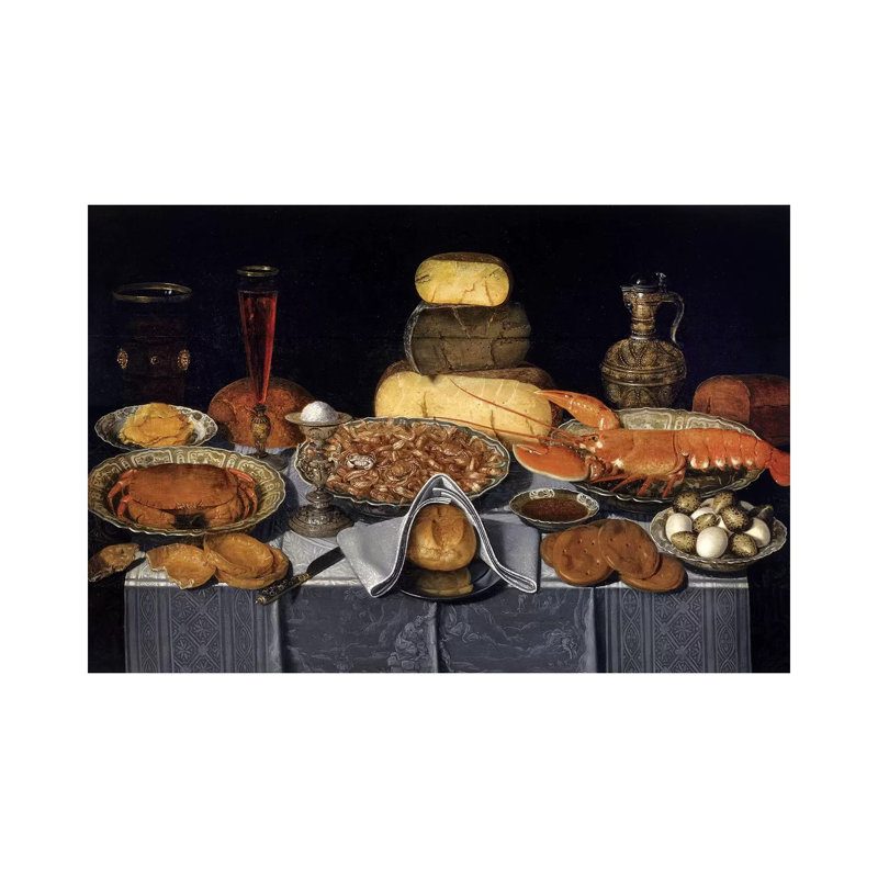 Still Life With Crab, Shrimps And Lobster, C.1635-40 by Clara Peeters - Wrapped Canvas Print