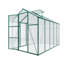 Serre en aluminium robuste avec panneaux en polycarbonate de 4 mm, base surélevée et ensemble d'ancrage - Serre extérieure toutes saisons coupe-vent (vert / noir) pour cour / terrasse / jardin, protection UV et système de drainage-121307041-121307042