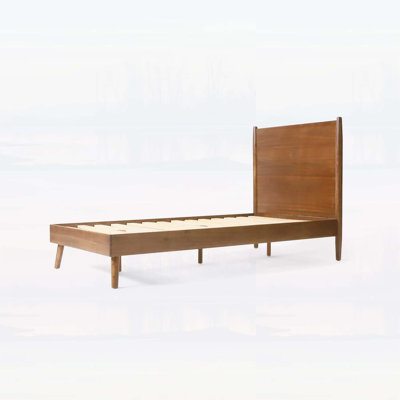 Lit plateforme en bois, simple TG avec design Mid-Century et fabrication en bois d'acacia durable