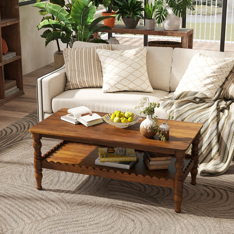 Table basse rectangulaire en bois massif