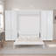 Grand lit escamotable mural avec portes de rangement, blanc-133719792