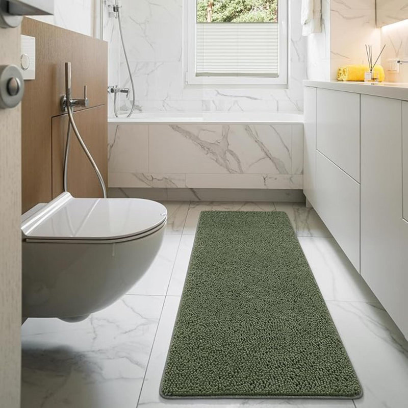 Luxury Bathroom Rug Shaggy Bath Mat, Washable Non Slip Bath Rugs For Bathroom Shower, Soft Plush Chenille Absorbent Carpets Mats