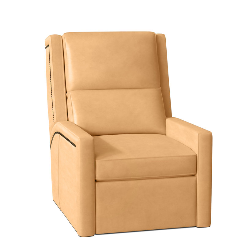 Norman Recliner, Corinthian Cherry Genuine Leather, #9 Antique, Push Back