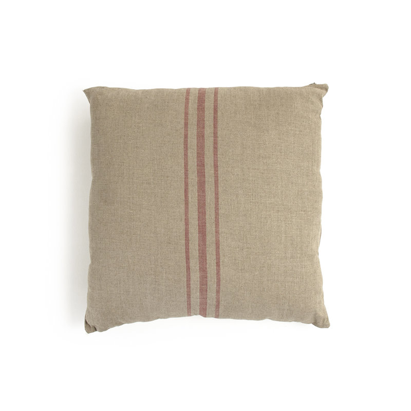 Linen Throw Pillow, Light Grey, 20" H x 20" W