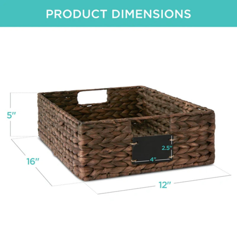 Pantry Baskets, Brown, 5" H x 16" W x 12" D