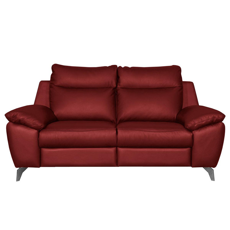 Edelweiss 2 Seater Genuine Leather Sofa, Red