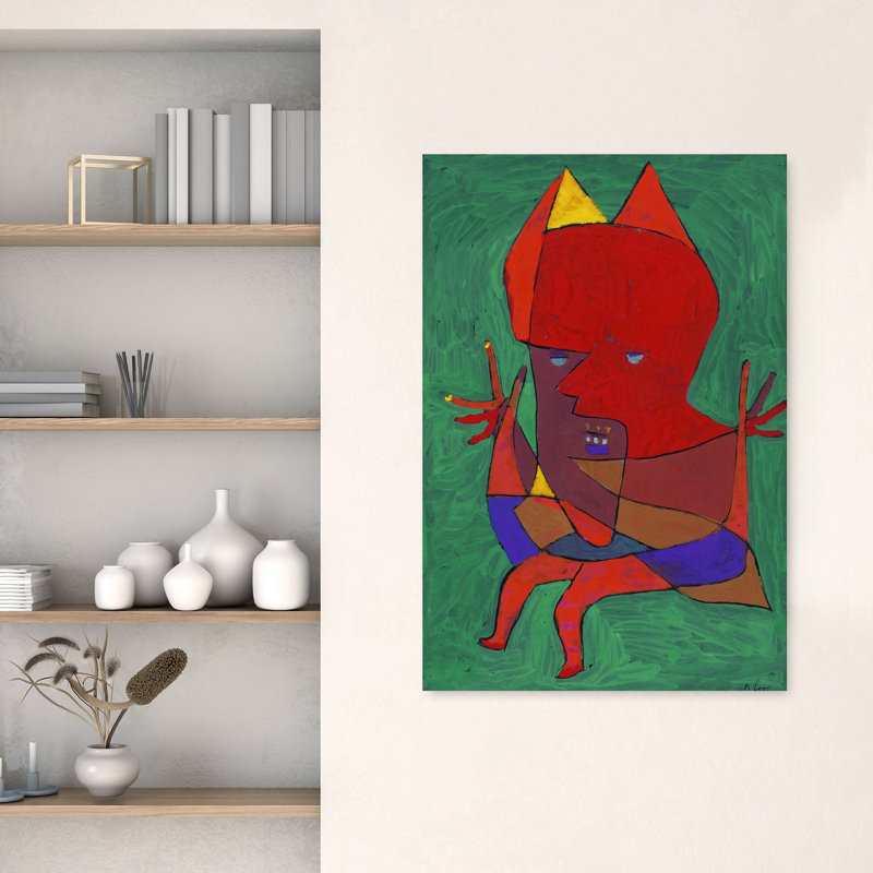 Figurine: petit feu, diable, figurine, 1927, classique, coloré, printemps contemporain, impression murale, 48" H x 32" W