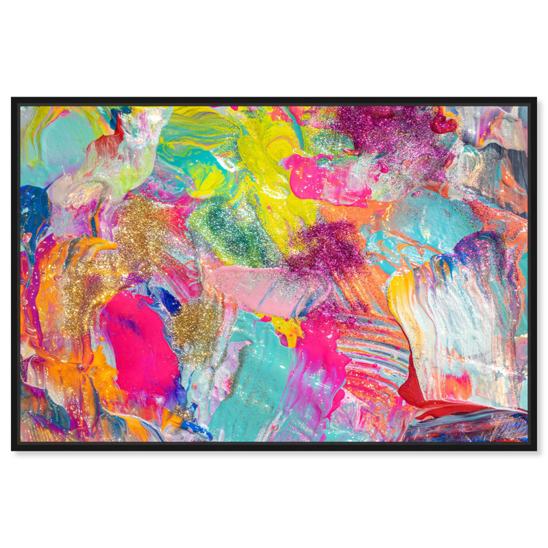 «Abstract Miami Beach Textures», impression sur toile, H 30 po x l 45 po, Cadre noir
