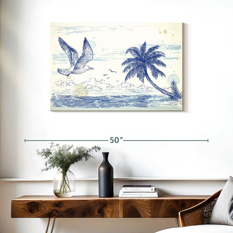 Summer Beach Drawing, 24" H x 36" W