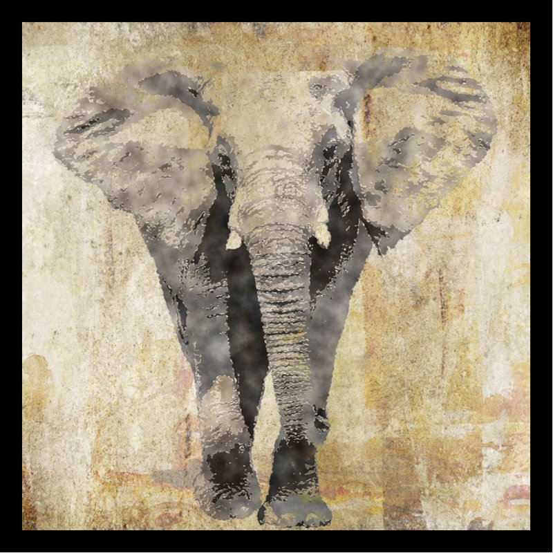 «Elephant Poster», reproduction d'art encadrée, H 36 po x l 36 po x P 1 po