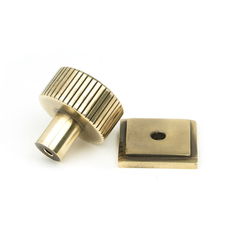 30mm Square Knob, Aged Brass