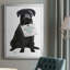 «Love And Black Labrador» - Impression sur toile encadrée