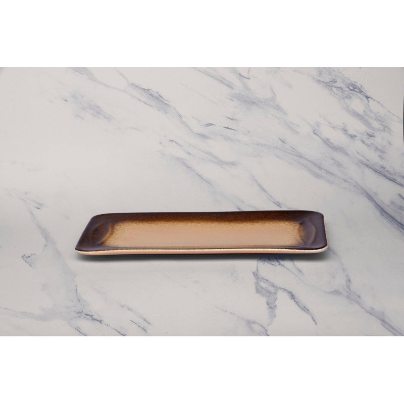 Plateau en porcelaine de qualité supérieure SAHara | Plateau rectangulaire large | Va au micro-ondes et au lave-vaisselle