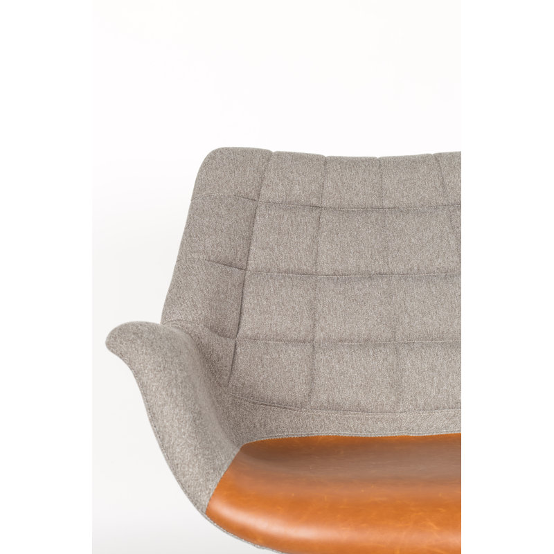 Doulton Armchair, Brown/Beige Faux Leather