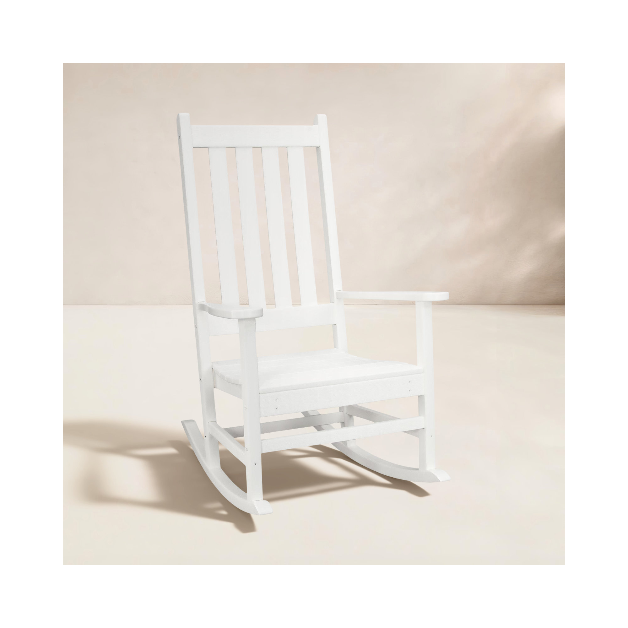 POLYWOOD Vineyard Porch Rocking Chair, White