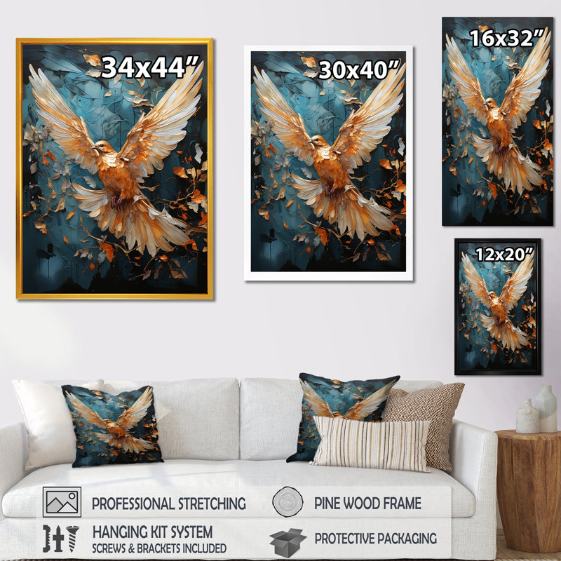 «Lovely Dove III» - art mural colombe, Cadre simple noir, H 32 po x l 24 po x P 1 po