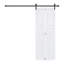 2 panneaux pliables de 84 po x 80 po Porte de grange coulissante en bois de noyer blanc avec ensemble de quincaillerie-132752559-132755259-132755273