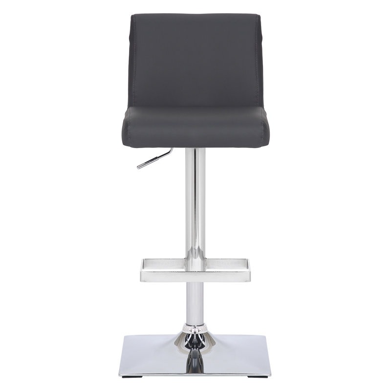 Alex Swivel Upholstered Adjustable Height Counter Stool with Metal Frame, Charcoal