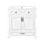 Meuble-lavabo de 30 po avec lavabo en céramique, armoire de rangement en bois massif avec portes à fermeture douce, style rétro-1890135660