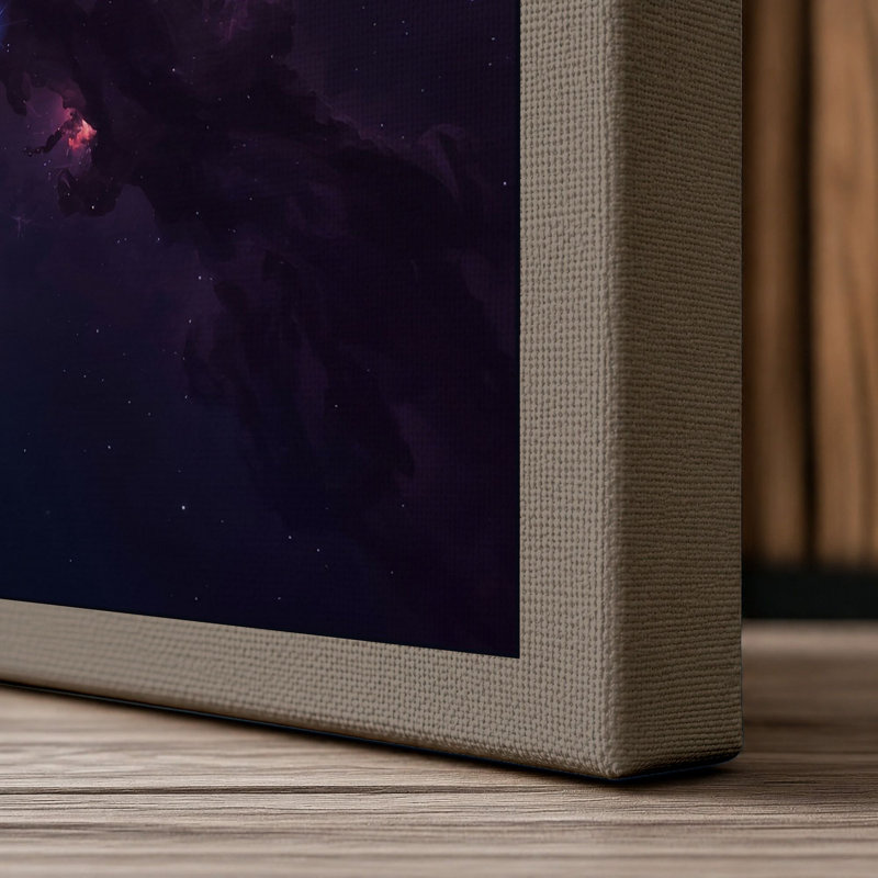 Cosmic Nebula Modern - Wrapped Canvas, 30x20 - 76.2 x 50.8 cm, Taupe Border