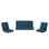 Ensemble de coussins 3 pièces pour causeuse et fauteuils club Roomfitter Carolina, tissu hydrofuge, bleu sarcelle foncé