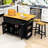 Chiyeko 3-Piece Kitchen Island Set with Storage Shelves, Built-in Charging Station and Bar Stools-237770625