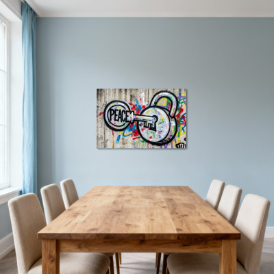 Fashion Peace Key Lock Graffiti Art Print