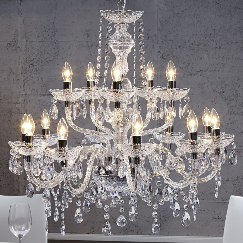 15-light chandelier, Translucent