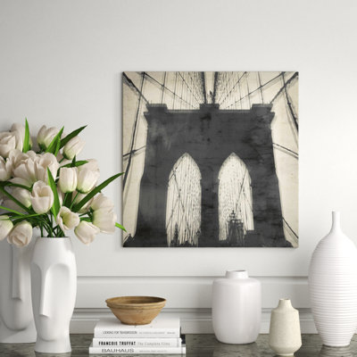 Old Brooklyn Bridge Print by Isabella Burton