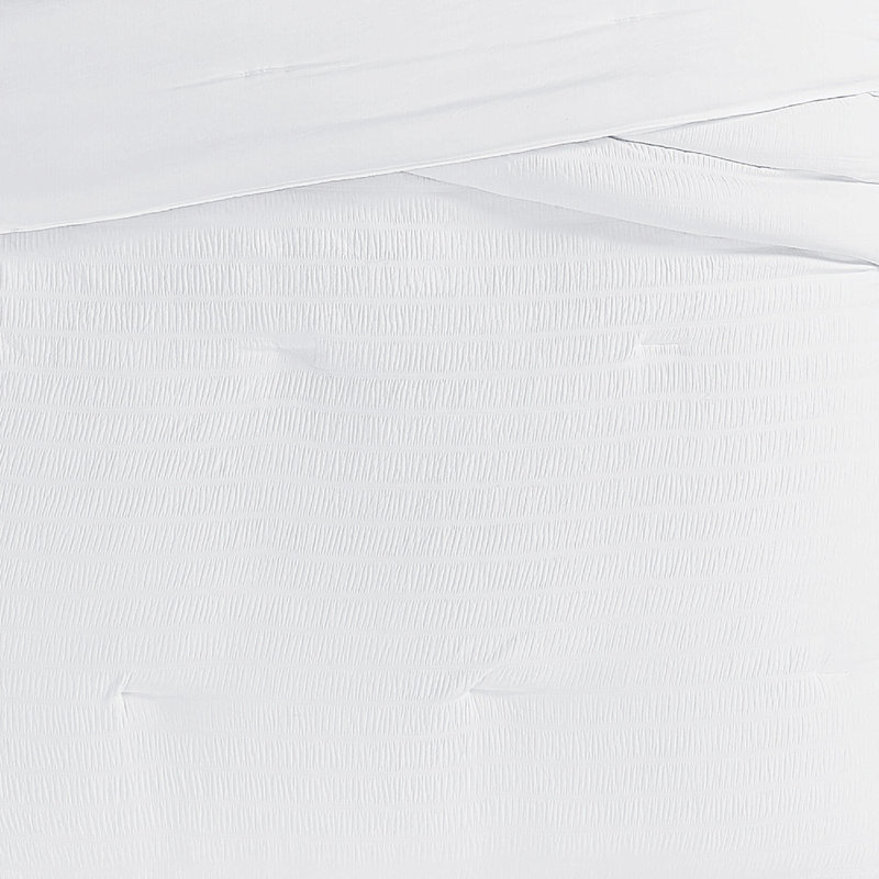 Ensemble d'édredon délavé froissé Trely Soft, Blanc, Édredon pour très grand lit + 2 très grandes ta