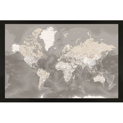 Carte royale du monde, 37 po x 25 po