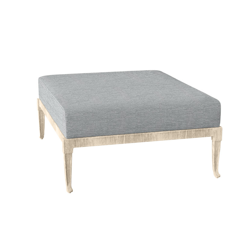 Repose-pieds d'extérieur Wiltshire, Blanc patiné, Sunbrella® en gravier piqué