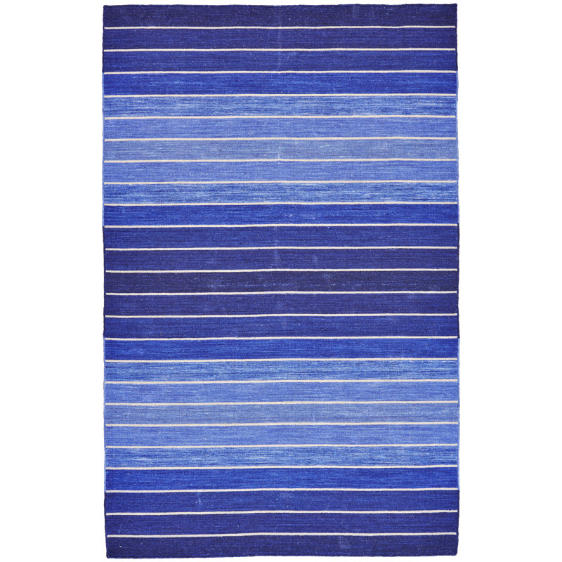 Theophania Wool Striped Indoor Rug, Rectangle 5' x 8'