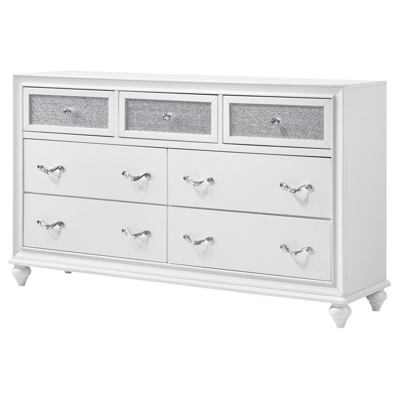 Commode 7 tiroirs Dasher - blanc, Blanc