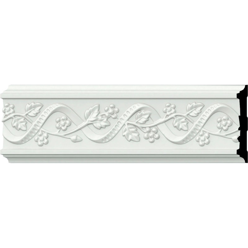 Rail de chaise floral H 4 1/4 po x P 3/4 po x L 94 1/2 po (répétition 8 3/4 po)