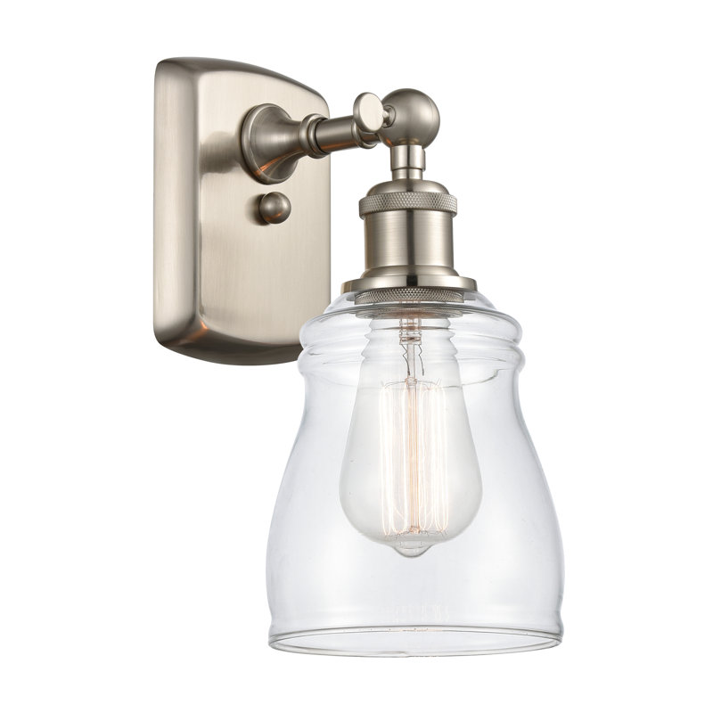 Mccarver Armed Sconce, LED, Clear, Brushed Satin Nickel