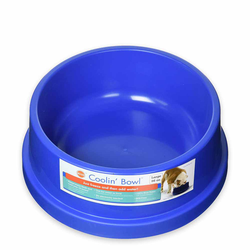 Large Blue Freezable Cooling Pet Water Bowl