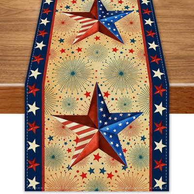 Stars Stripes Patriotic Table Runner 72 Inches 4th Of July Memorial Day Decorations And Supplies For Home Kitchen Dining Table Decor