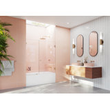 Illume 52 in. x 58.25 in. Fully Frameless Hinge Bathtub Door
