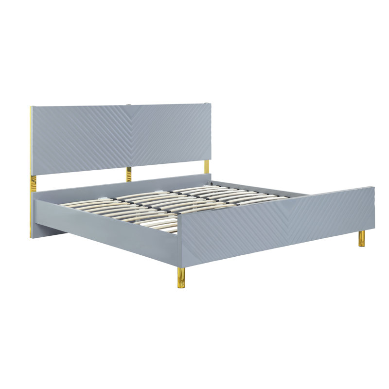 Platform Bed, Gray, King
