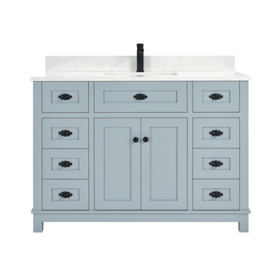 48" Solid Wood Sink Vanity With 1' Artificial Stone Top