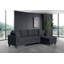 Canapé modulaire réversible en tissu de lin avec méridienne et porte-gobelets, canapé moderne en forme de L (orienté vers la gauche / la droite), gris-601826729