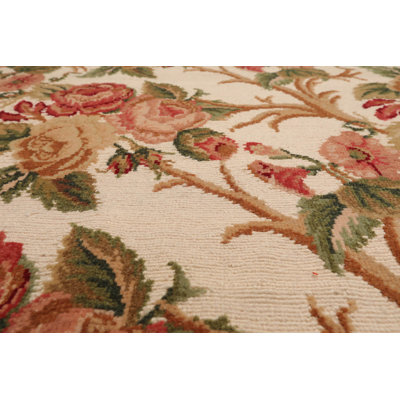 One-of-a-Kind Rectangle:6'x10' Wool Area Rug in Beige
