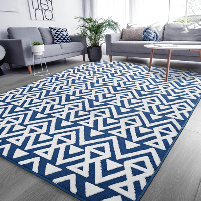Tapis à texture géométrique luxueux en mousse viscoélastique ultra-douce