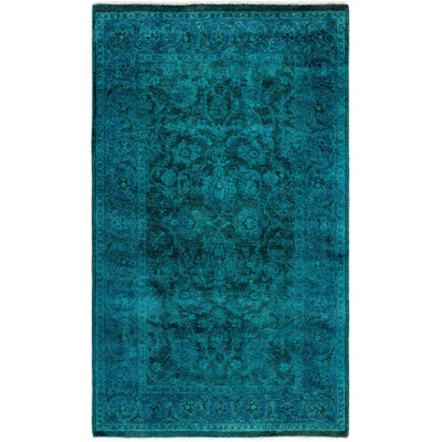 Overdyed One-of-a-Kind 3' 1" X 5' 2" Hand Knotted Area Rug