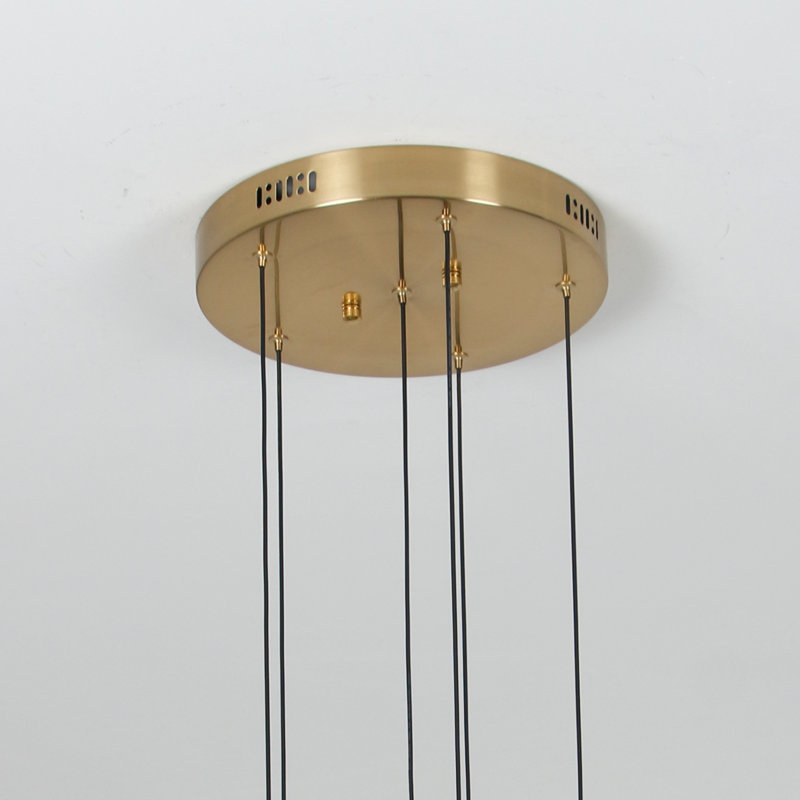 Luminaire suspendu en cristal Eliandra, Laiton, Six lumières
